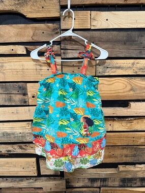 Disney Moana Girls Dress Size 7/8
Cotton Tropical Sleeveless Ruffle Tiered